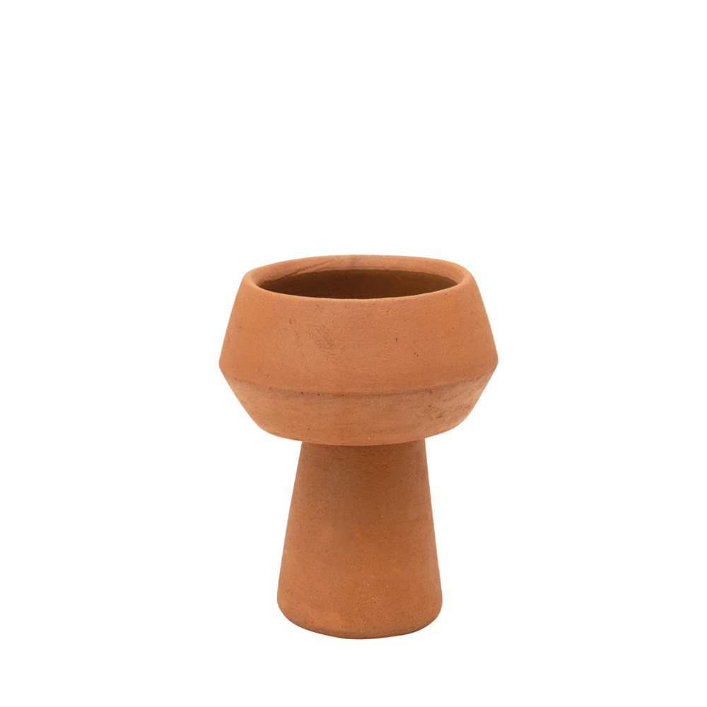 Bloomingville 핸드메이드 테라코타 베이스Handmade Terracotta Footed VaseBrown