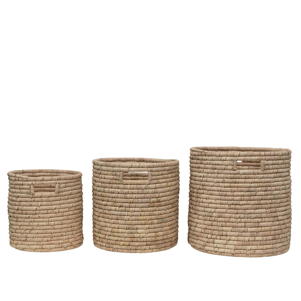 Bloomingville 핸드우븐 그래스 베스킷 세트 3Hand Wooven Grass Baskets, Set of 3Natural